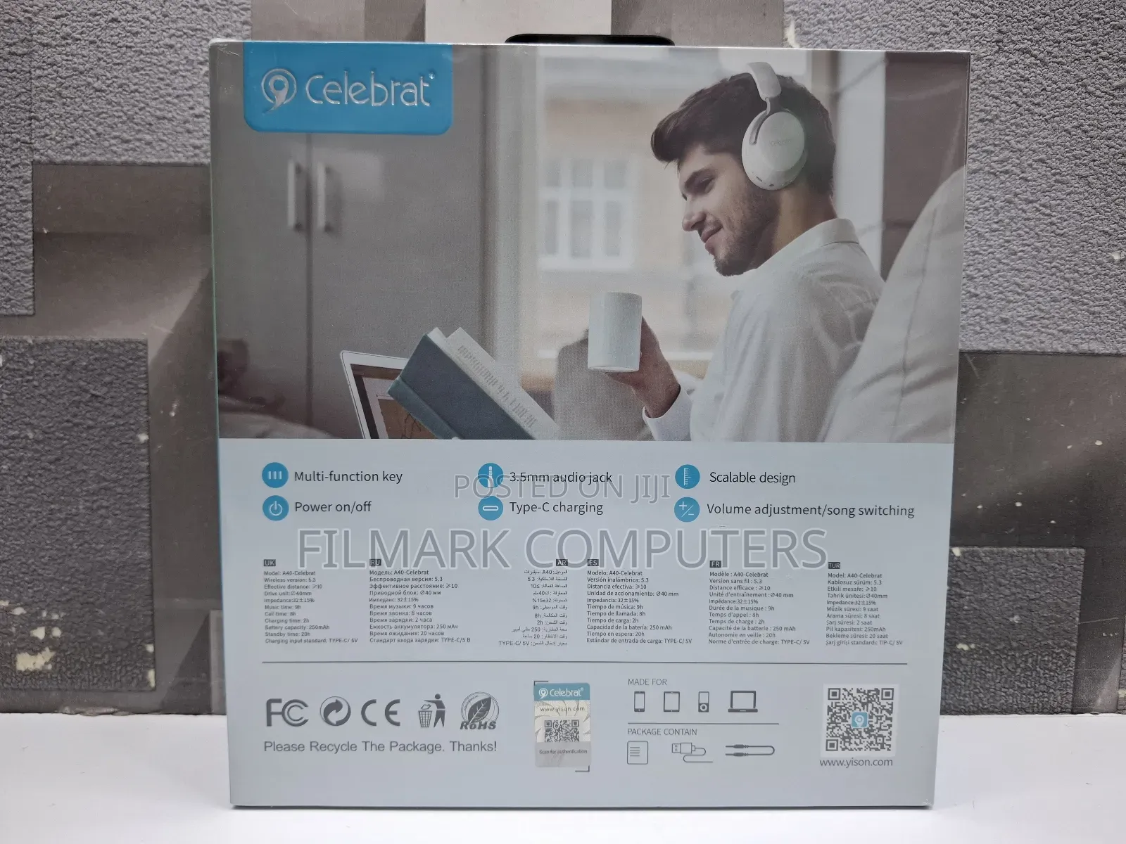 Celebrat A40 Original Borderless Bluetooth Headset