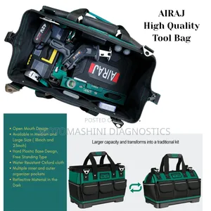 High Quality Hard Base Toolbag Heavy Duty Open Mouth Oxford Tool Bag