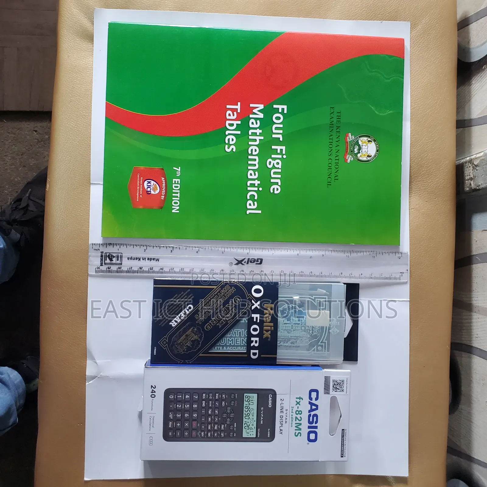 High-school Form 4 Pack , Calculator,  Logtable. Clear Set Free Ruler