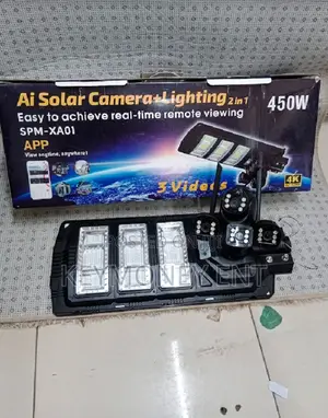4g Dual Lens Simcard PTZ Camera With 450w Solar Floodlight