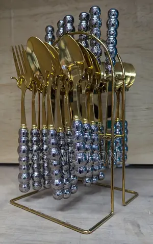 24pc Fancy Quality Gold Cutlery Set
