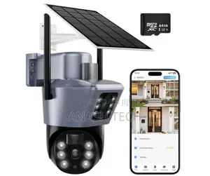 Outdoor Solar-Powered PTZ Security Camera,4g Dual-Lens
