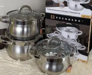 6 Pieces Edenberg Eb-3716 Stainless Steel Pots, Cookware Set