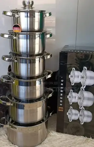 12 Pieces Stainless Steel Edenberg Cookware Set, With Glass Lids
