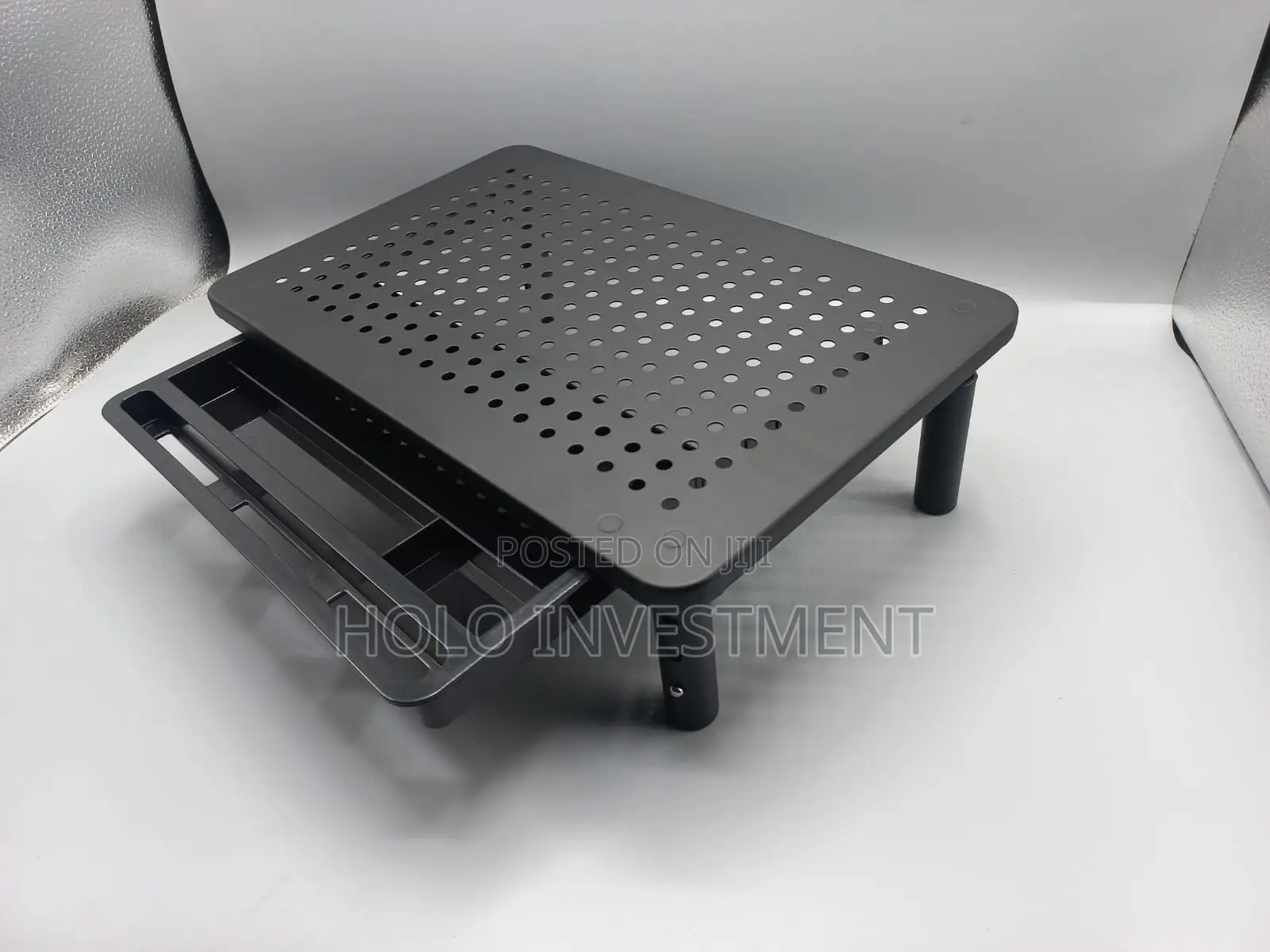 Metal Laptop, Plasma, LCD Screen Adjustable Stand With a Mini Drawer