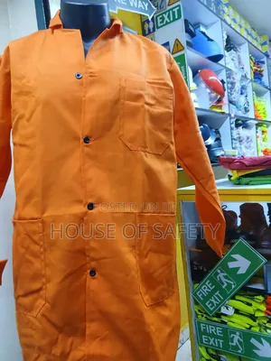 Orange Dust Coats With Black Buttons