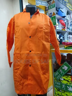 Orange Dust Coats With Black Buttons