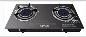 Ailyons 2 Burner Glass Top Gas Cooker Infrared Double Burner