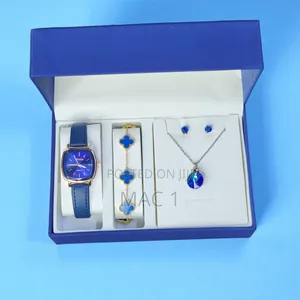 5 PCS Ladies Gift Set Female Watch Bracelet Necklace Earing Gift Box
