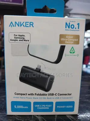 Anker Nano Power Bank (22.5w) With a Built-in Usb-C Connector.