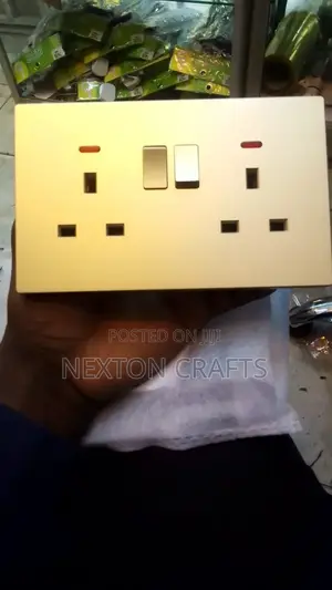 Gold Twin Socket and Double Socket Luxury Universal Switch