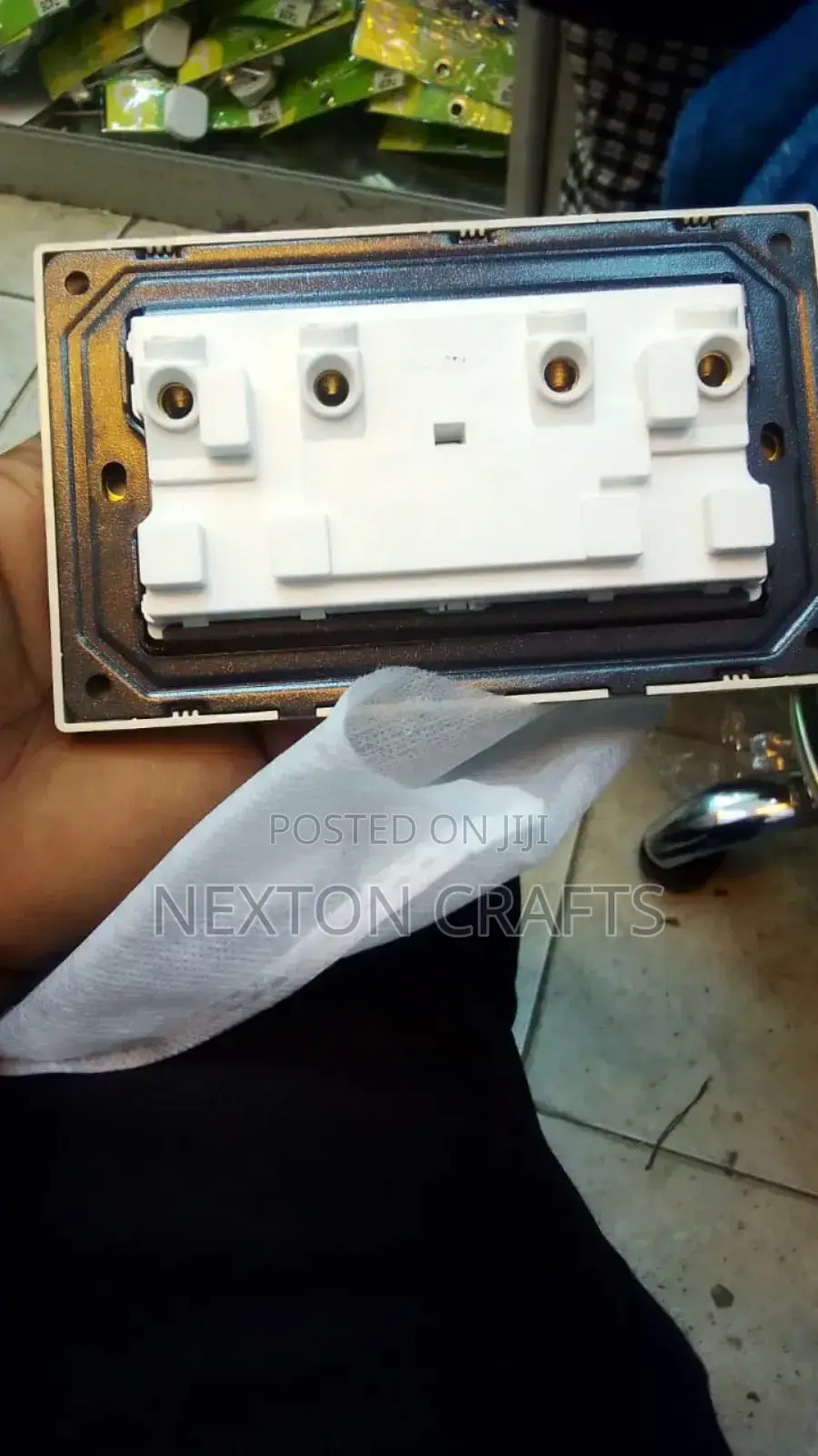 Gold Twin Socket and Double Socket Luxury Universal Switch