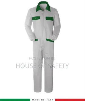 White Bright Coveralls Green Touch