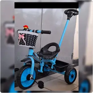 Baby Blue Tri Cycle With Push Handle