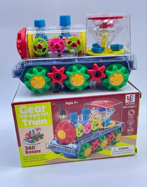 Gear Train Toy Light Up Music Electric Train Toy Transparent Car