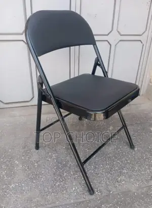 Black Leather Foldable Chairs