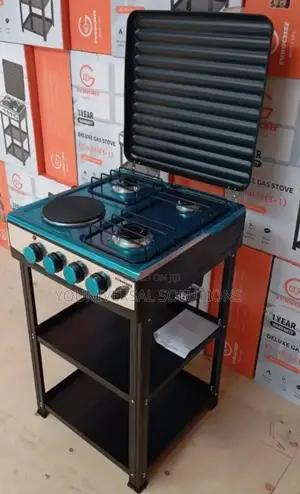 Eurochef 3 Gas +1 Electric Standing Cooker With Shelves