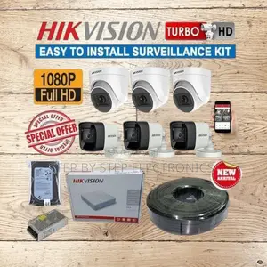 6 Hikvision 1080p Full Hd 2mp CCTV Cameras Full Installation Package