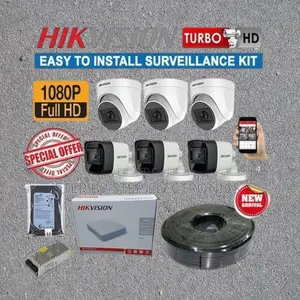 Six Hikvision 1080p Full Hd 2mp CCTV Cameras Complete Installation Kit