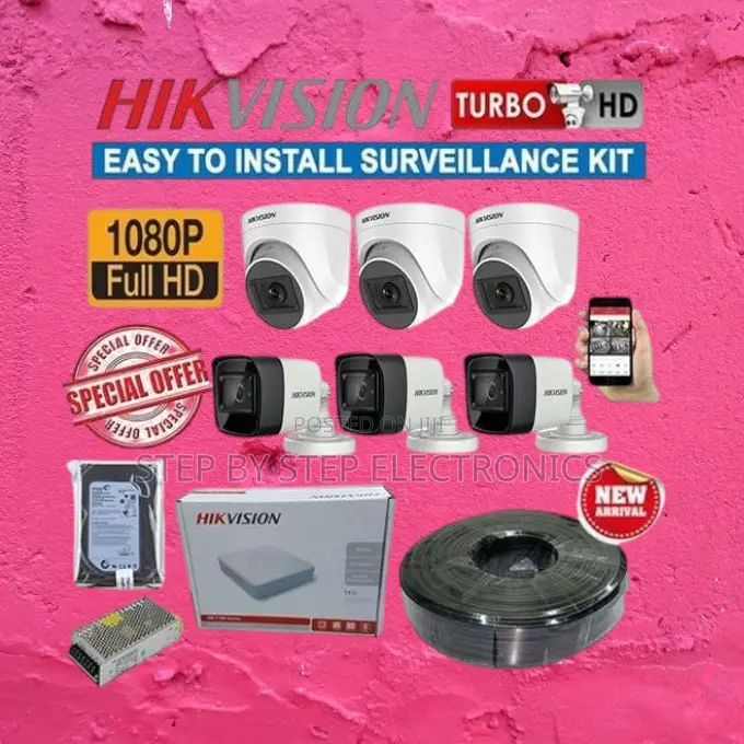Hikvision 6 Cameras 1080p CCTV System – View Live on Your Mobile Phone