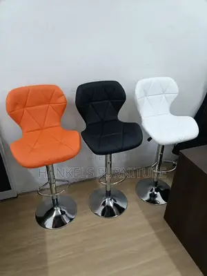Black, Orange White Barstools