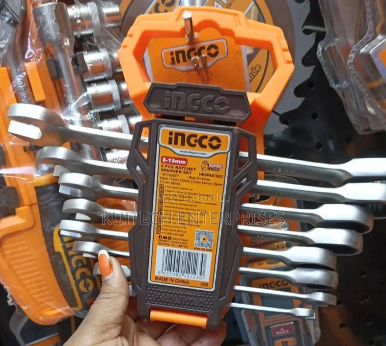 8pcs Spanner Set/ Ingco Ratchet Spanner Set 8-19mm