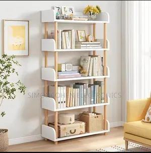 5 Tier Open Wooden Bookcase