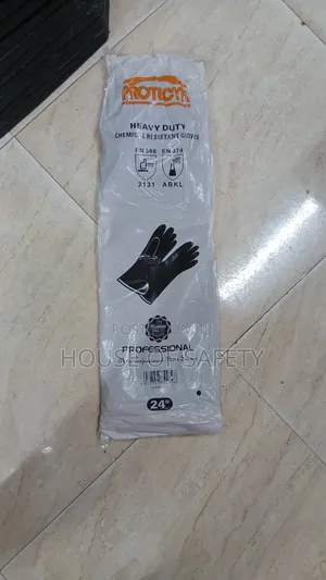 Black Industrial Rubber Gloves 24inch