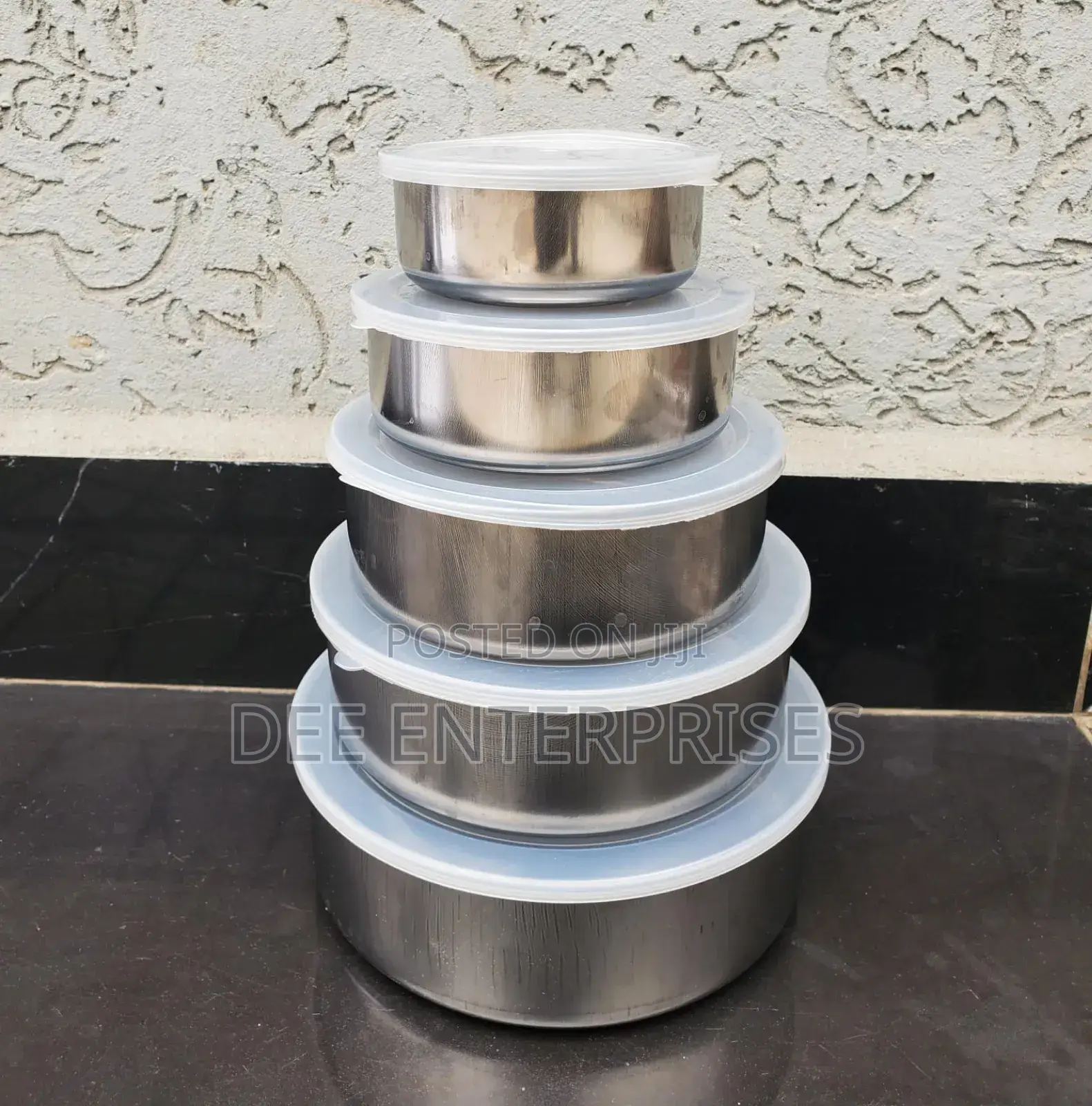 5pcs Modern Stainless Steel Fresh Box Containers