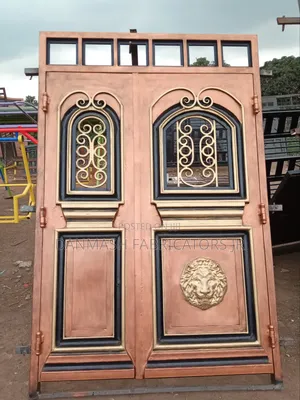 Elegant Security Metal Main Door – Unique Lion Design