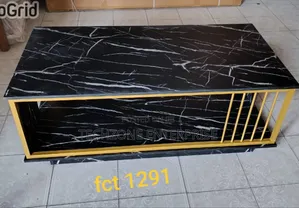 High Quality Executive Black Marble Coffee Table 