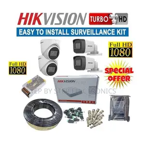 4 Hikvision 1080p Full Hd System Cameras With 500gb Hdd,50m Cable
