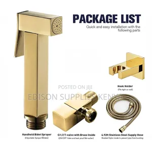 Gold Arabic Shower With Angle Valve Bathroom Bidet Sprayers Premium