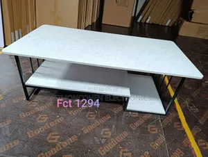White Marble Coffee Table With Black Stand