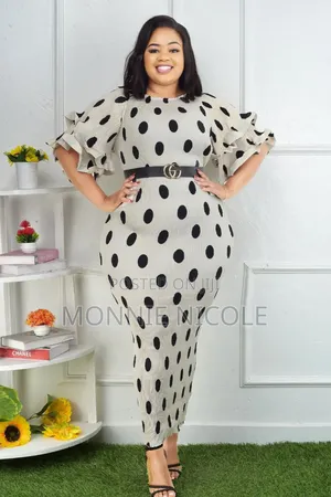 Stylish White Polkadot Dress