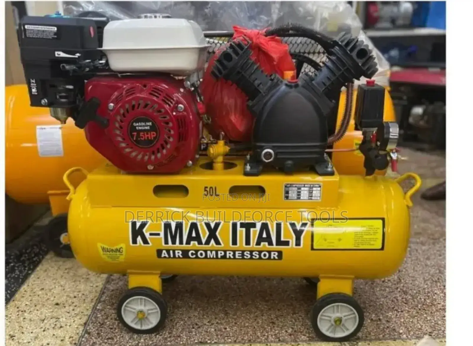 K-Max Italy 50l Double Piston Petrol Driven Air Compressor