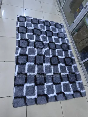 Grey Bedside Fluffy Carpet