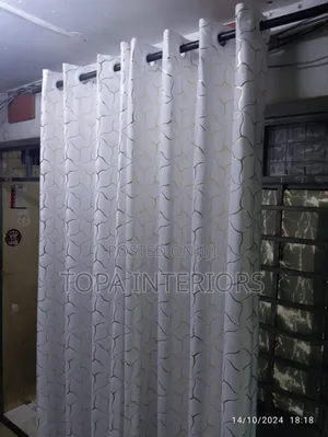White With Gold Velvet Window Curtains for Living Room Window Covering