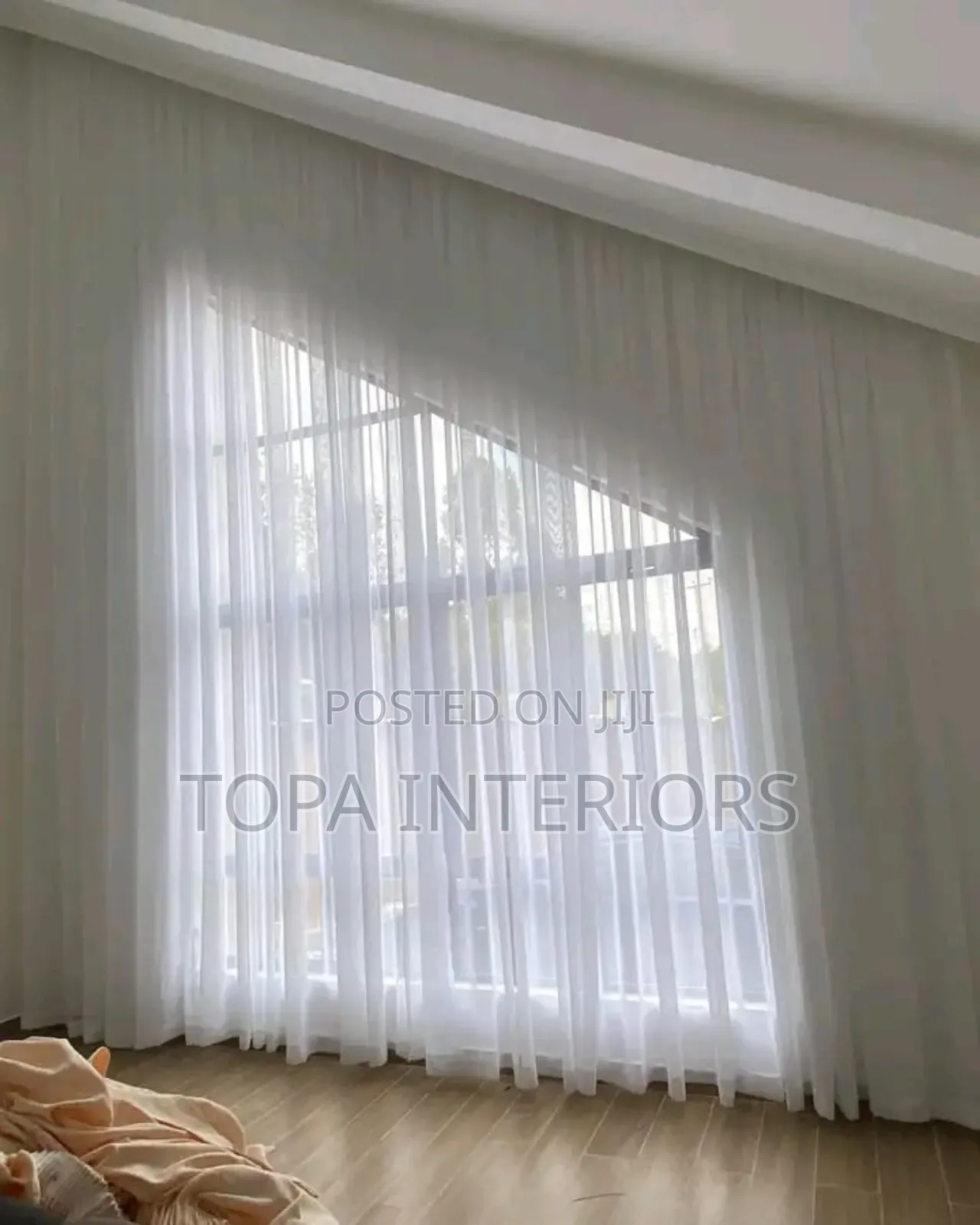 White Transparent Living Room Window Sheers