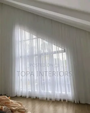 White Transparent Living Room Window Sheers