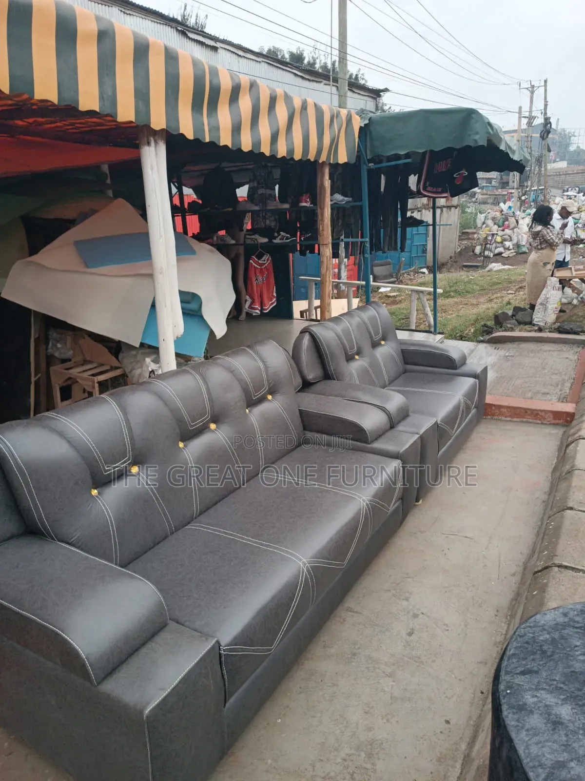 Vintage Modern 5 Seater Sofa Set Seat Gray Jk7y