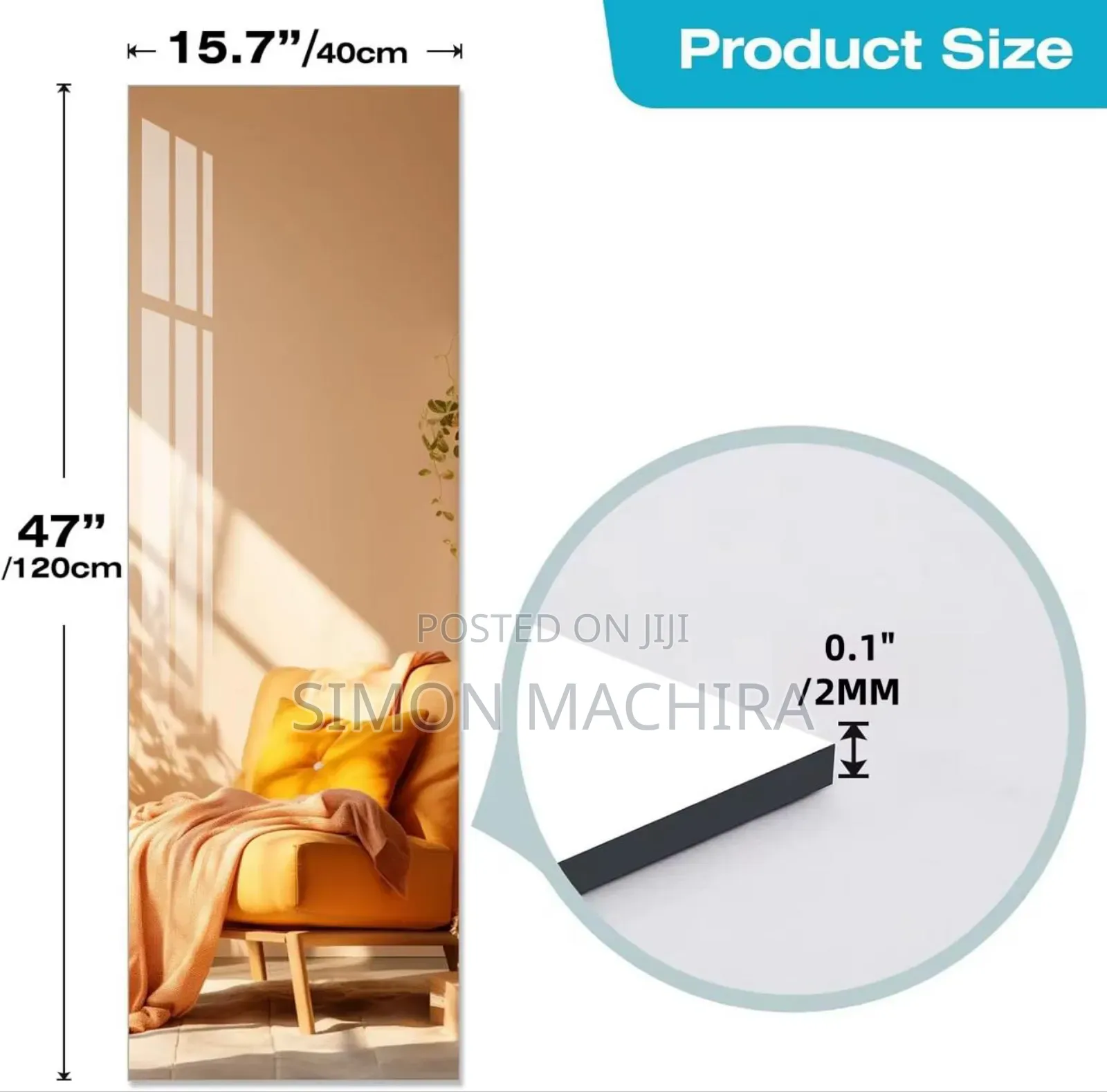 Self-Adhesive Unbreakable Wall Moun Mirror