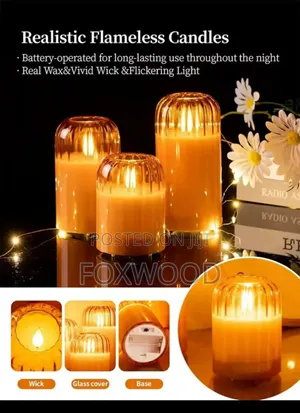 3 in 1 Advanced Glass Led Decor Lighting Candle