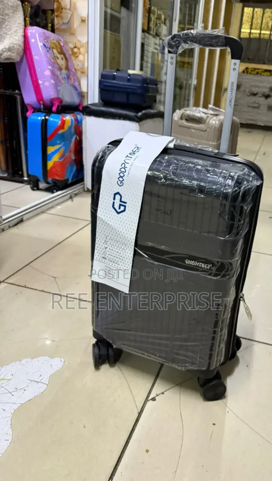 Black Small Size Rubber Suitcase 
Height 48cm