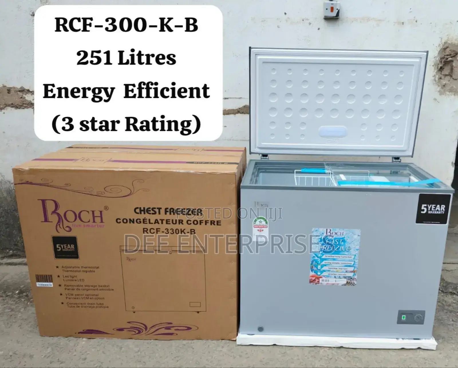 Roch Chest Freezer 251l