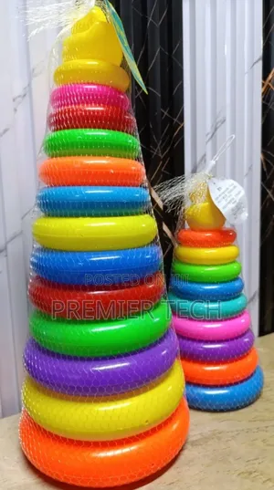 Kids Stacking Towers Both 41cm and 30 Cm Tall 