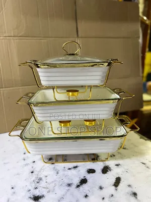 3pcs Chaffing Dish Buffet Set Ceramic Chafer 3.5\2.5/1.8ltr