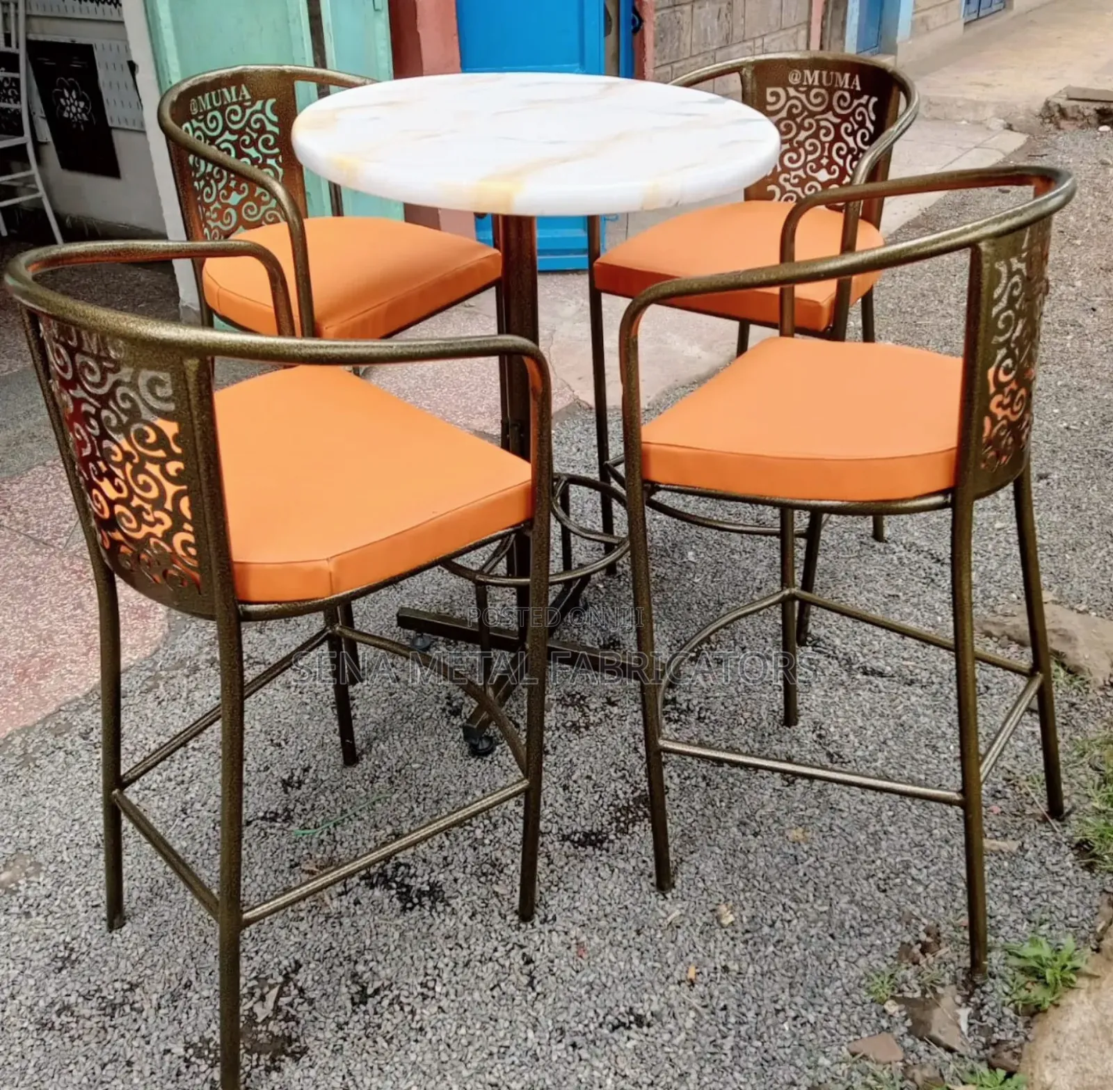 Bar High Chairs and a Table.