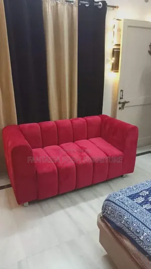 Rich Fabric Channel Tufted 2-Seater