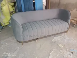 3 Seater Grey Curved Sofa - Free Delivery